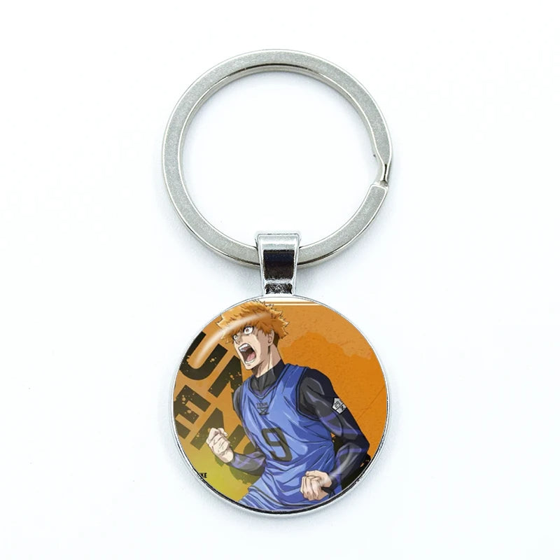 Blue Lock Glass Dome Keychain
