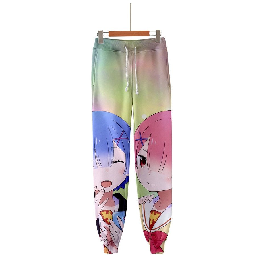 3D Pants Re Zero Rem and Ram