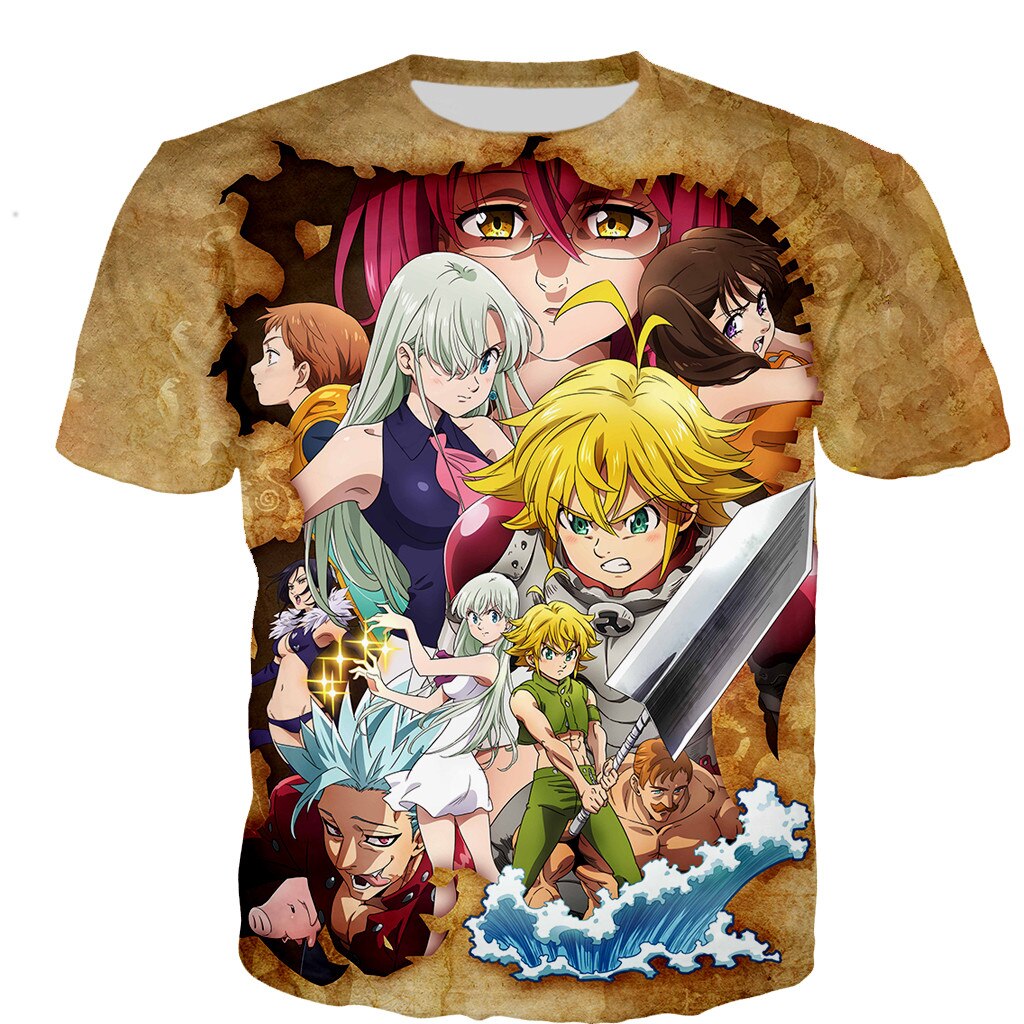 Seven Deadly Sins Nanatsu 3D Printed T-shirts