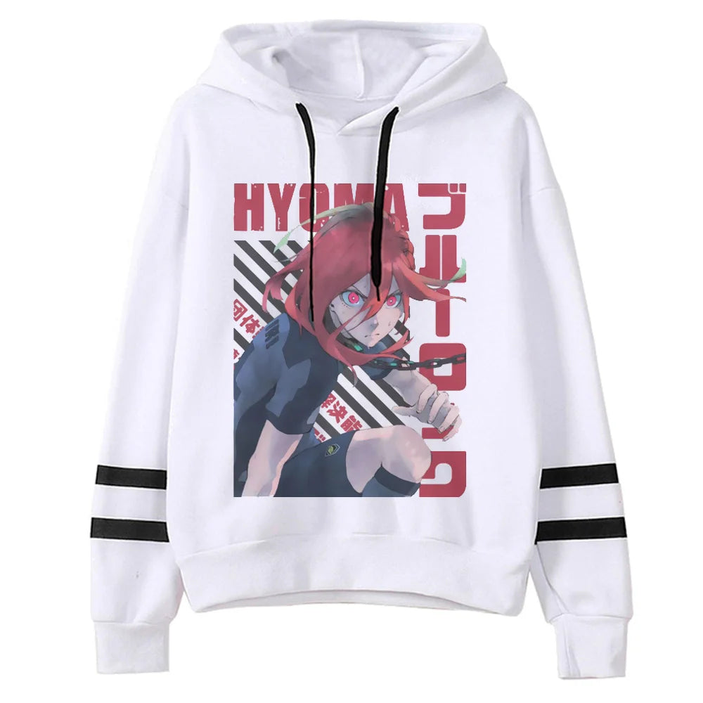Blue Lock Gothic 90s Pullover Hoodie for Women