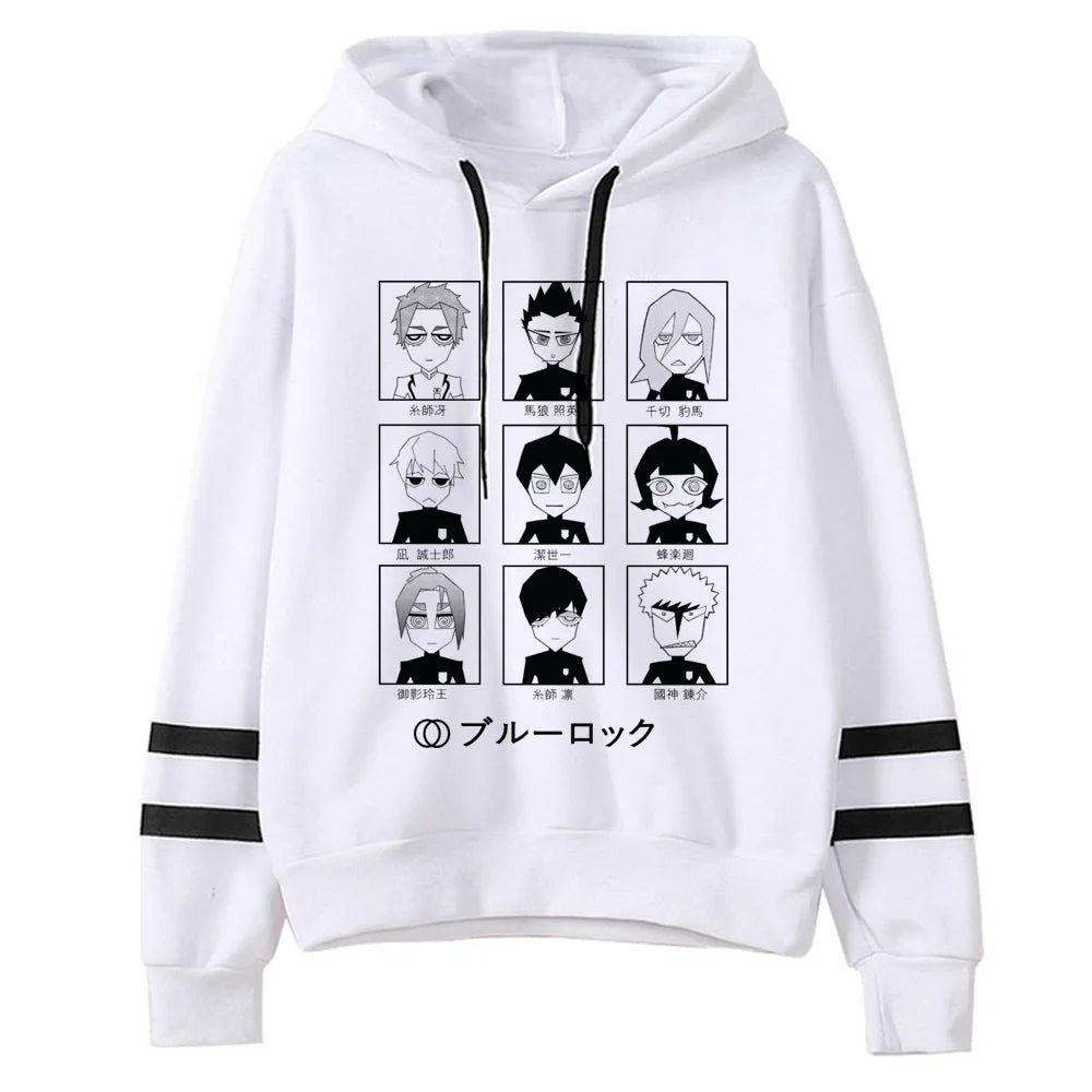 Blue Lock Gothic 90s Pullover Hoodie for Women