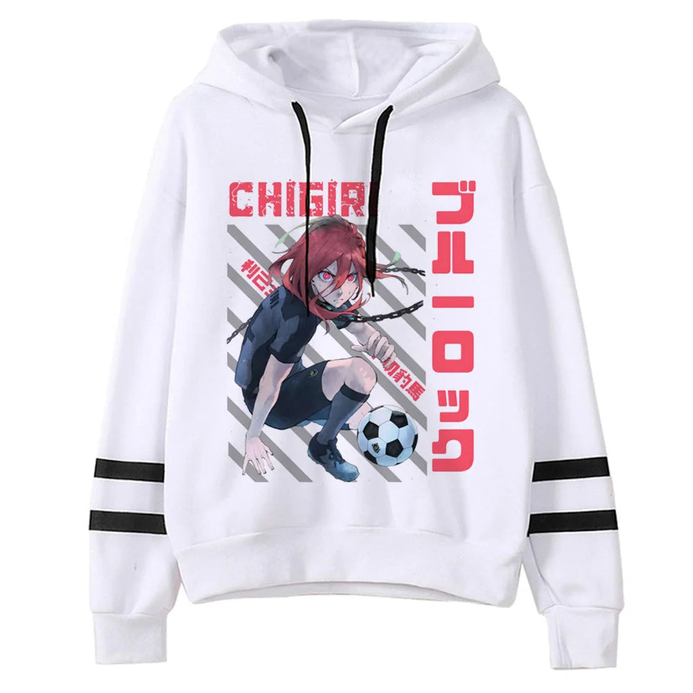 Blue Lock Gothic 90s Pullover Hoodie for Women