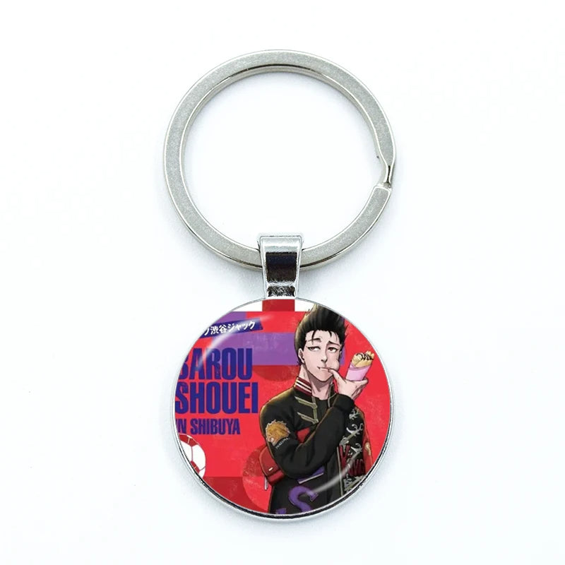 Blue Lock Glass Dome Keychain