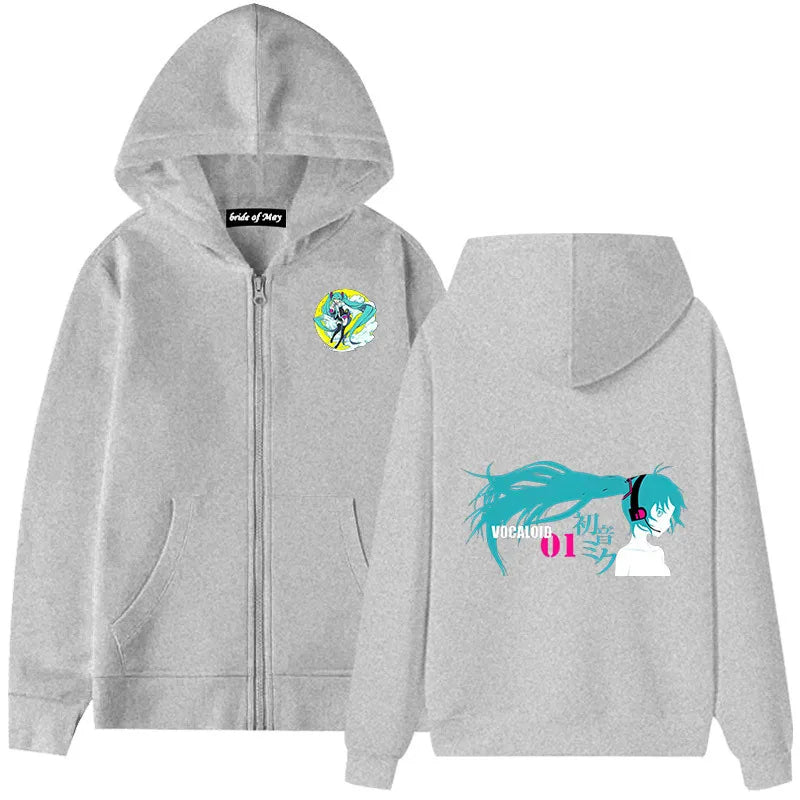 Hatsune Miku Anime Zippered Hoodie