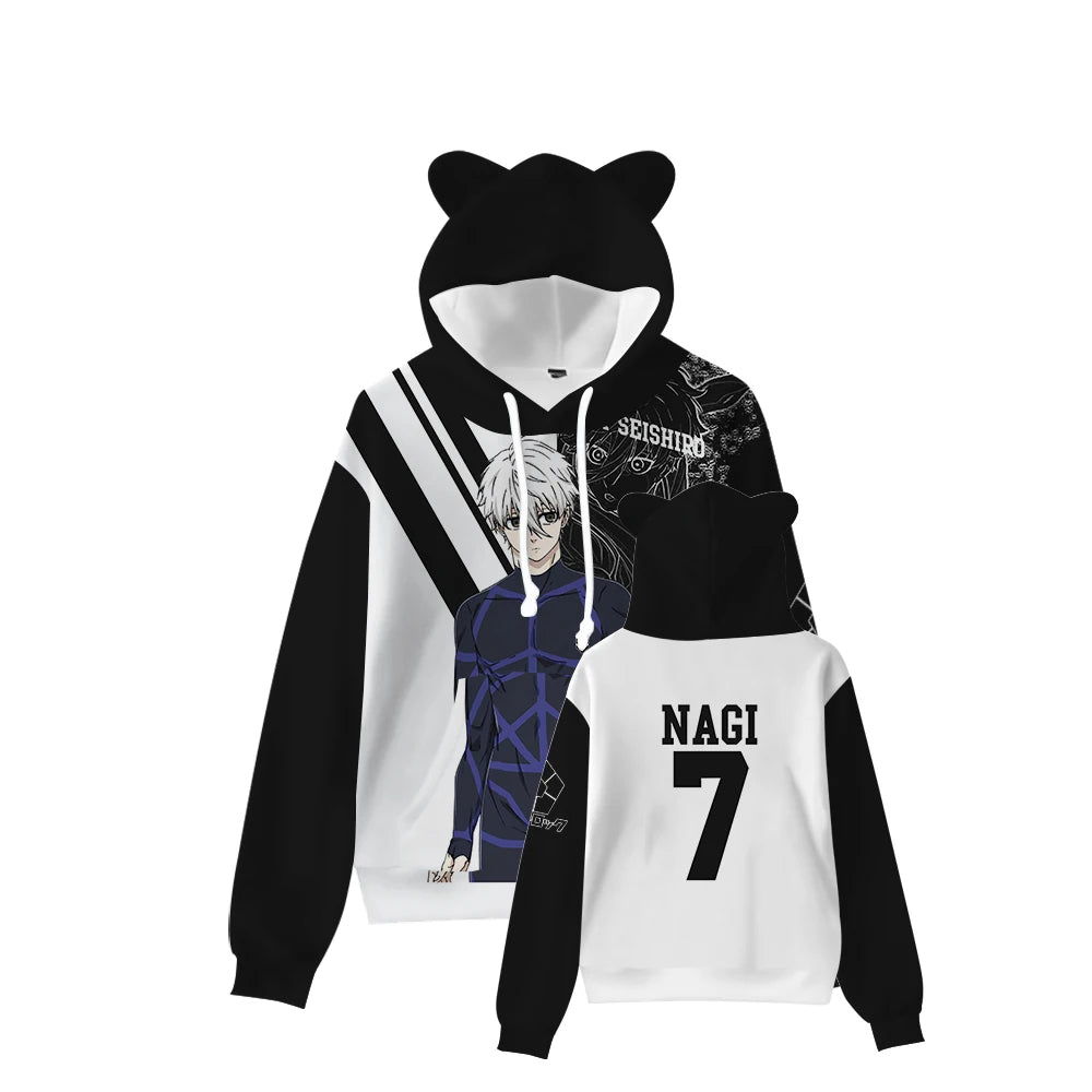 Harajuku BLUE LOCK Cat Ear Stylish Hoodie