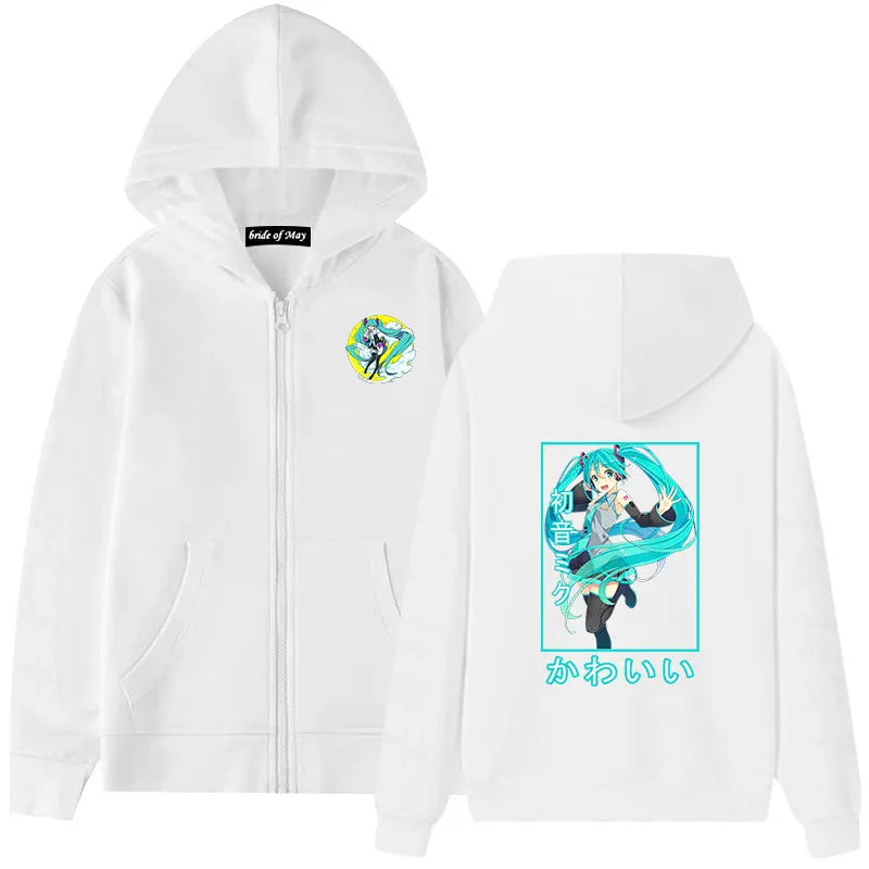 Hatsune Miku Anime Zippered Hoodie