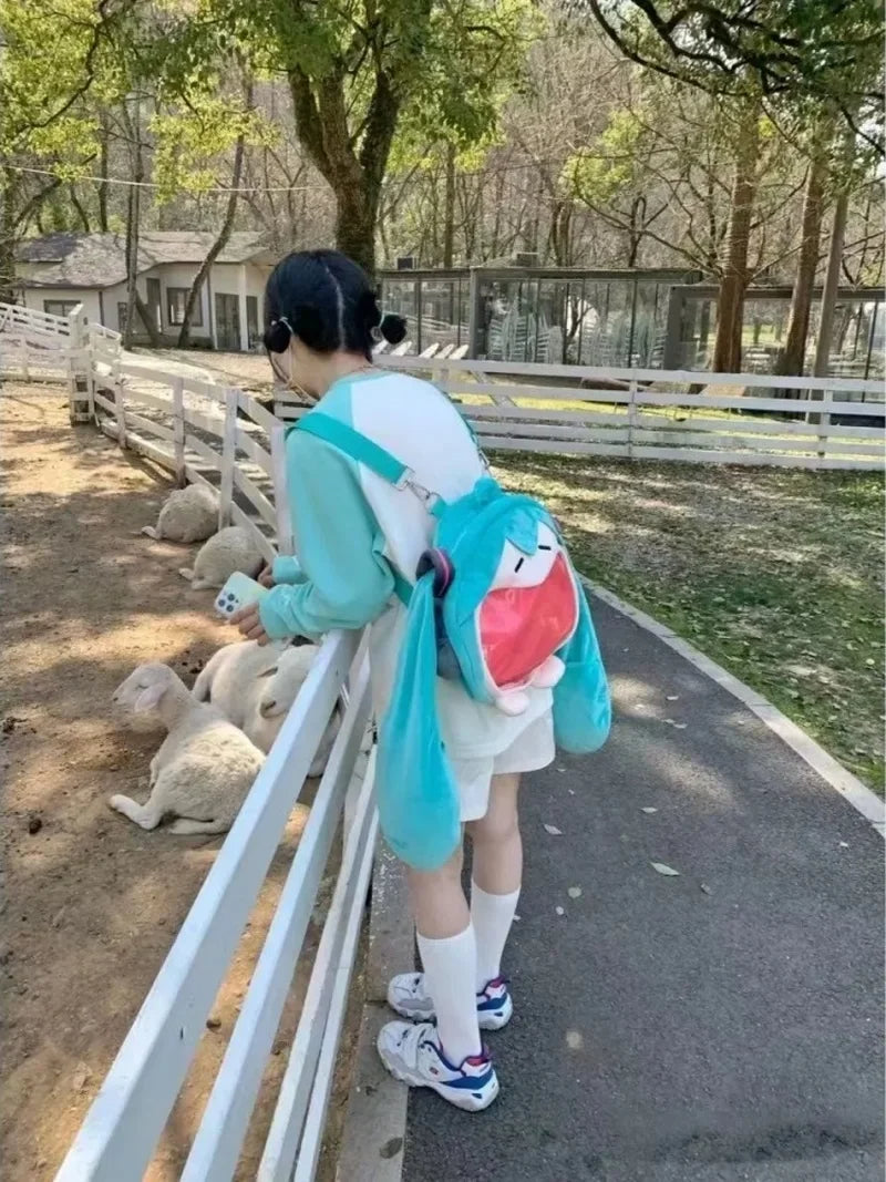 Hatsune Miku Anime Girl Plush Backpack
