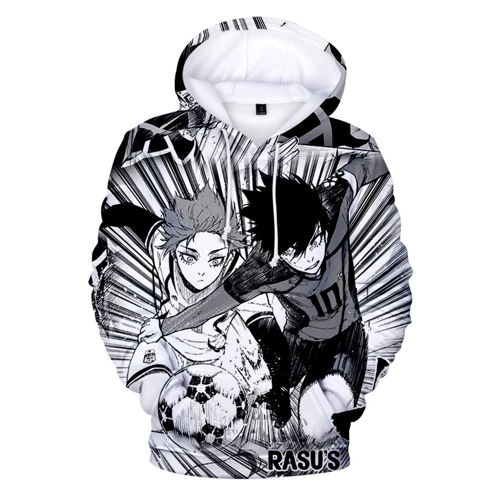 Blue Lock Anime Hoodie – 3D Harajuku Style