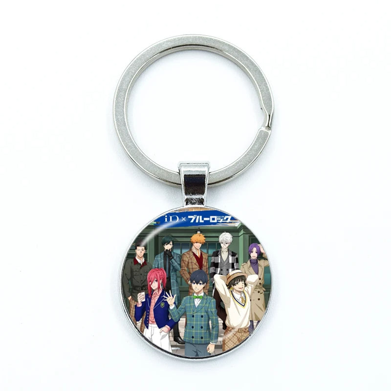 Blue Lock Glass Dome Keychain