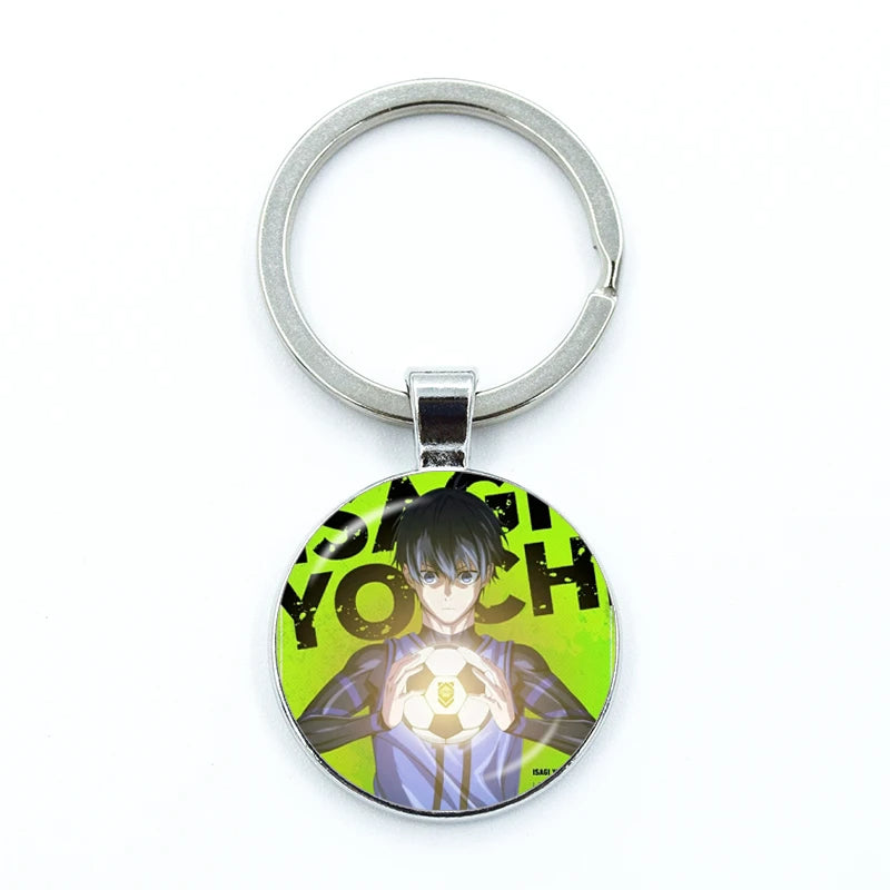 Blue Lock Glass Dome Keychain