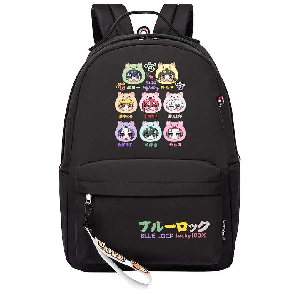 Blue Lock Kawaii School Backpack