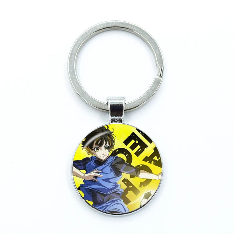 Blue Lock Glass Dome Keychain