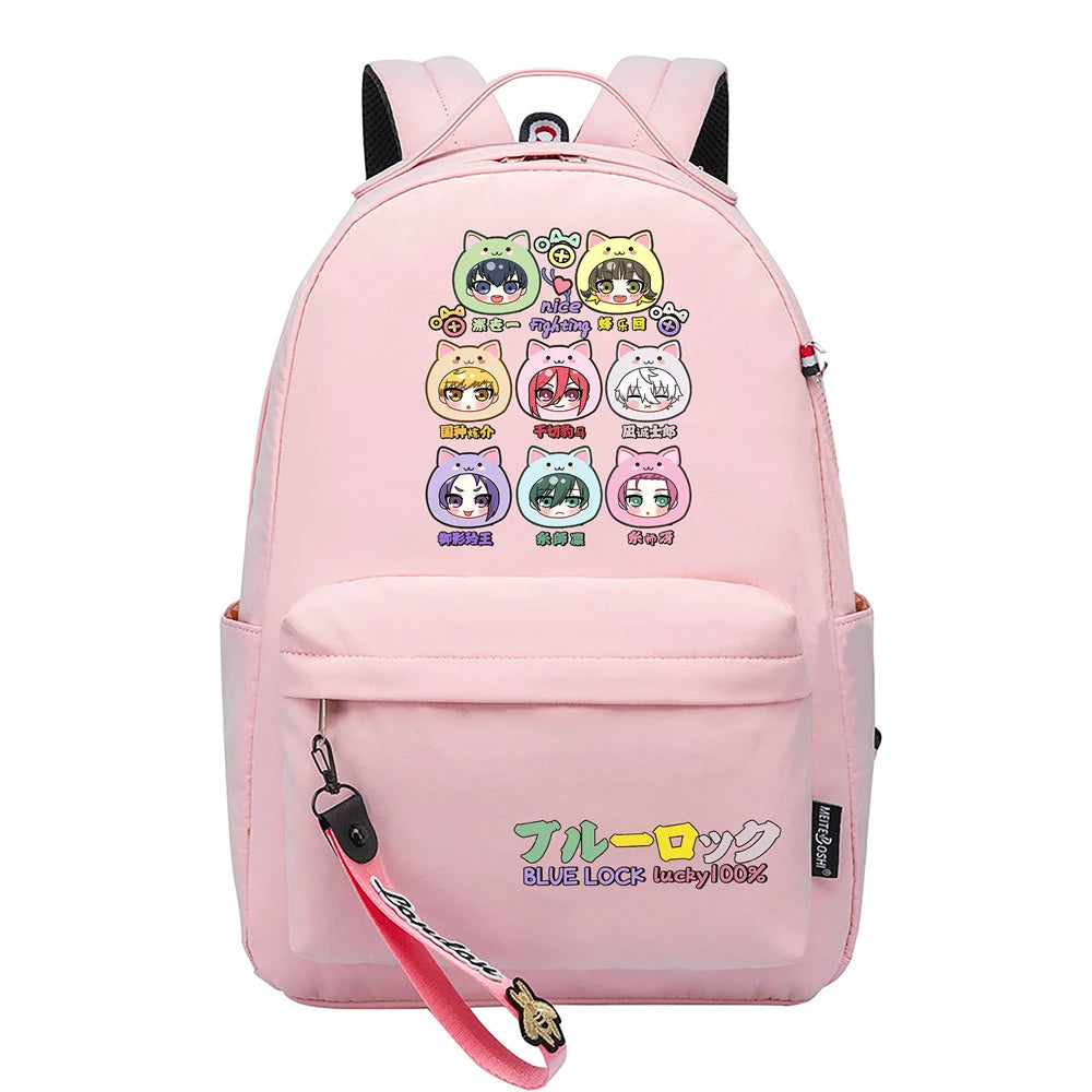 Blue Lock Kawaii School Backpack