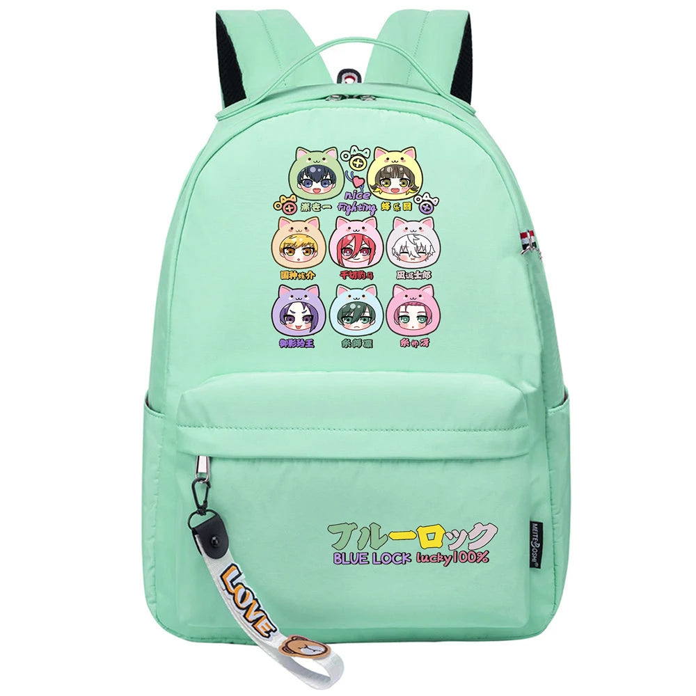 Blue Lock Kawaii School Backpack