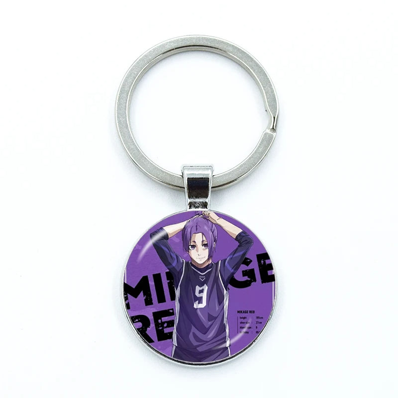 Blue Lock Glass Dome Keychain