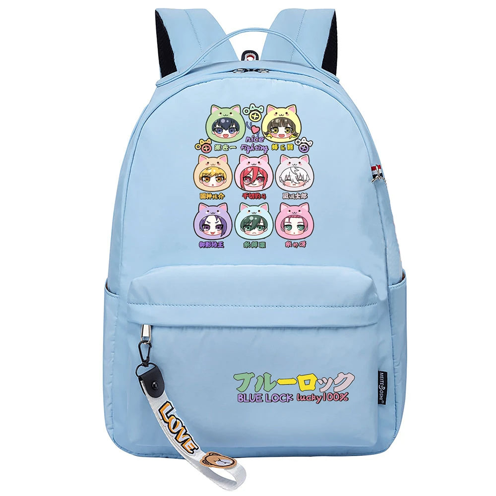 Blue Lock Kawaii School Backpack