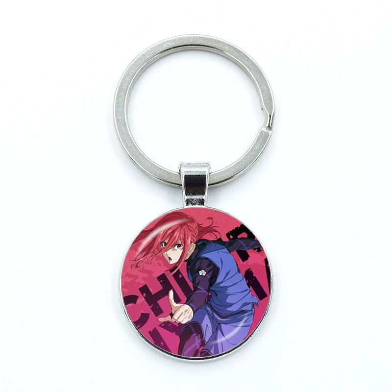 Blue Lock Glass Dome Keychain
