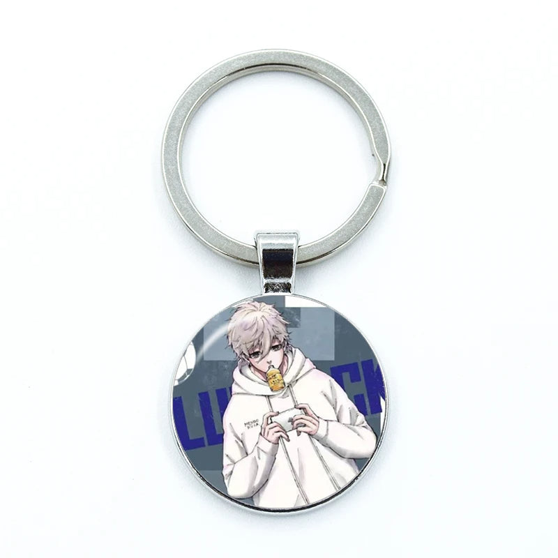 Blue Lock Glass Dome Keychain