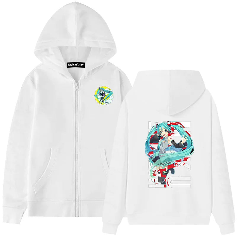 Hatsune Miku Anime Zippered Hoodie