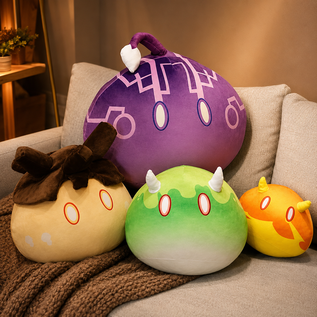 Genshin Impact Slime Plush Pillow With Hand Warmers