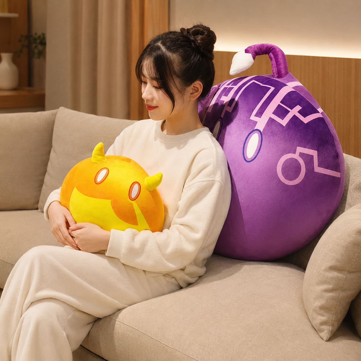 Genshin Impact Slime Plush Pillow With Hand Warmers