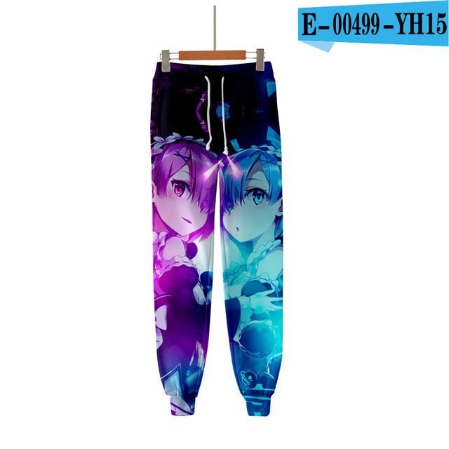 3D Pants Re Zero Rem and Ram