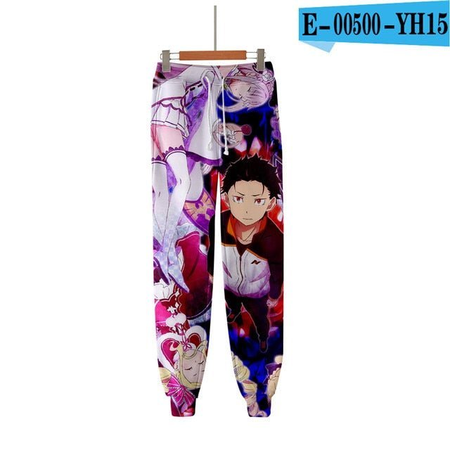 3D Pants Re Zero Rem and Ram