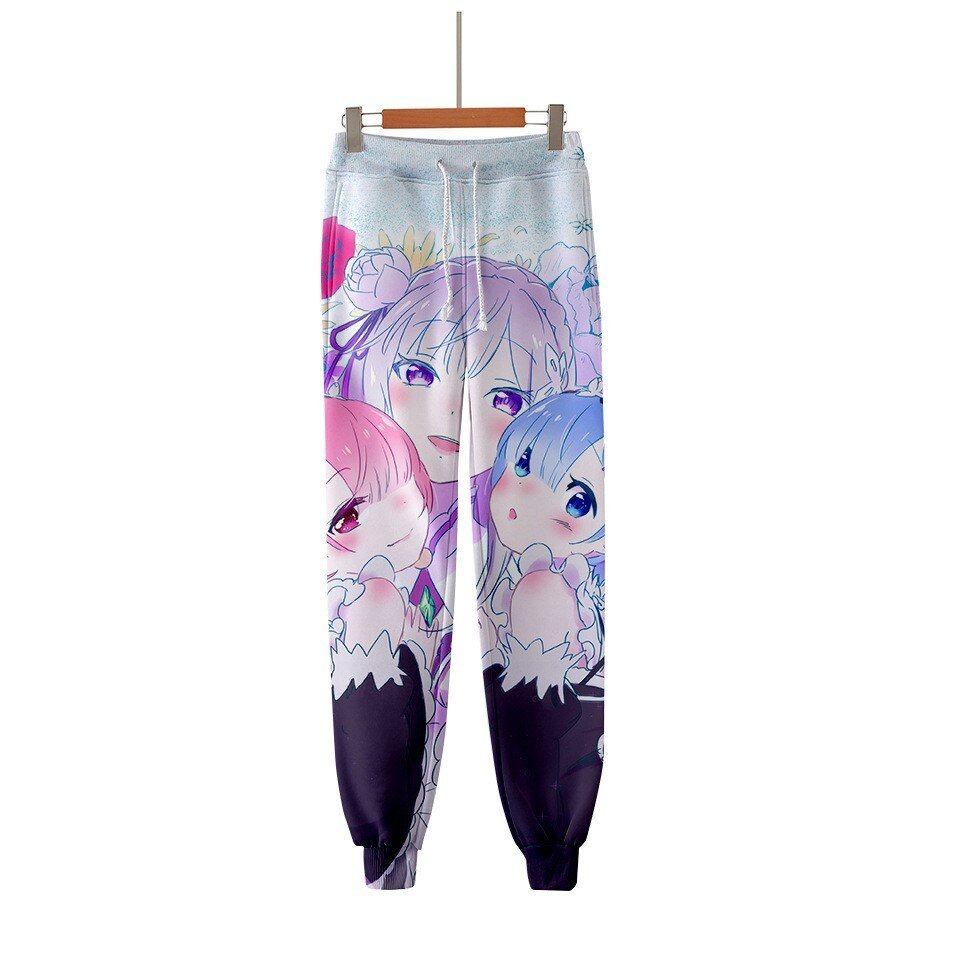 3D Pants Re Zero Rem and Ram