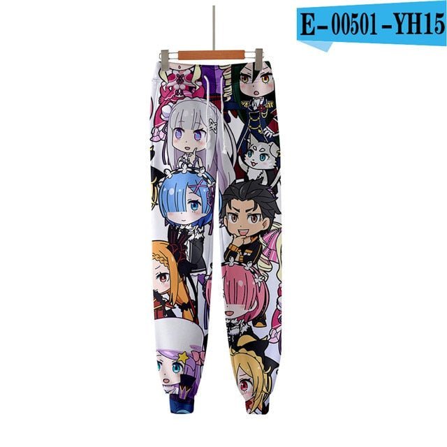 3D Pants Re Zero Rem and Ram