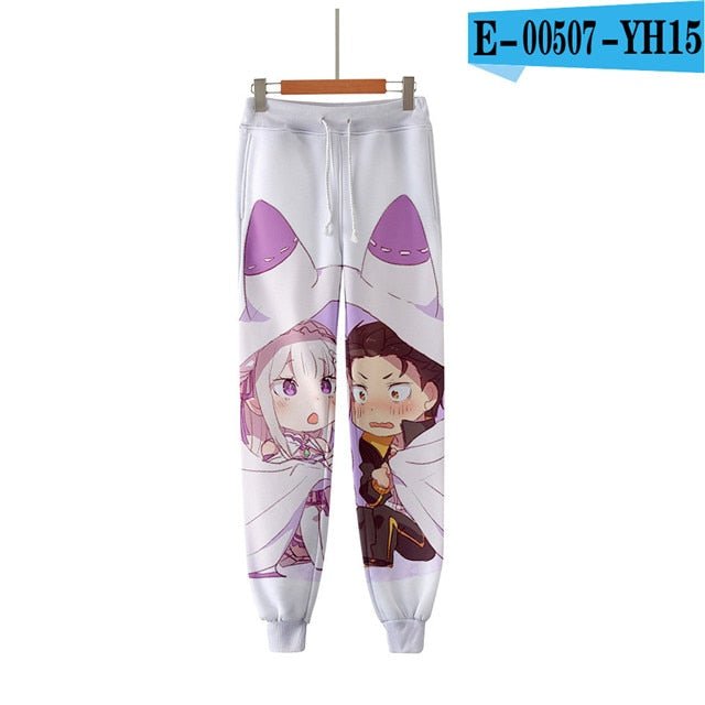 3D Pants Re Zero Rem and Ram
