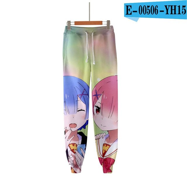 3D Pants Re Zero Rem and Ram