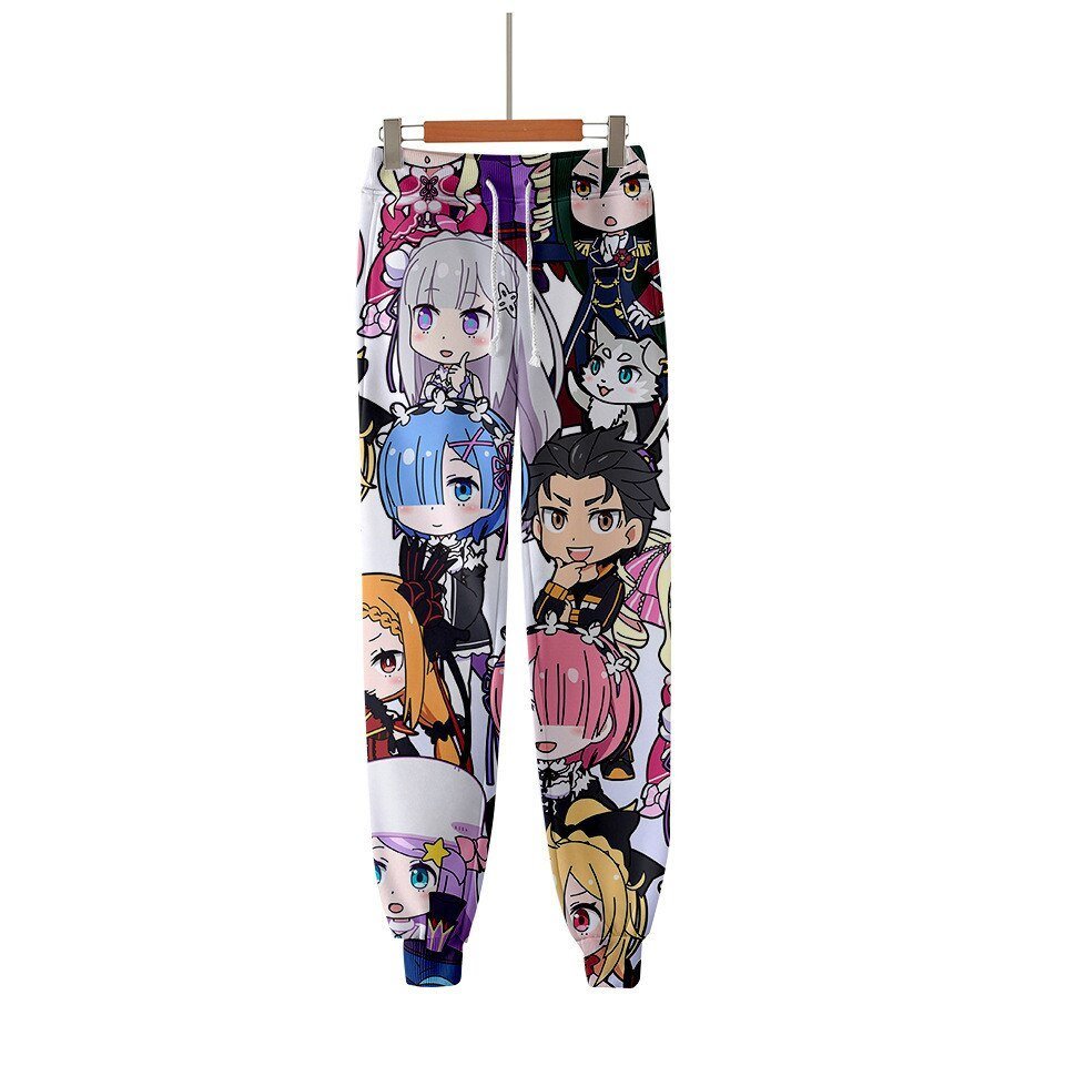 3D Pants Re Zero Rem and Ram