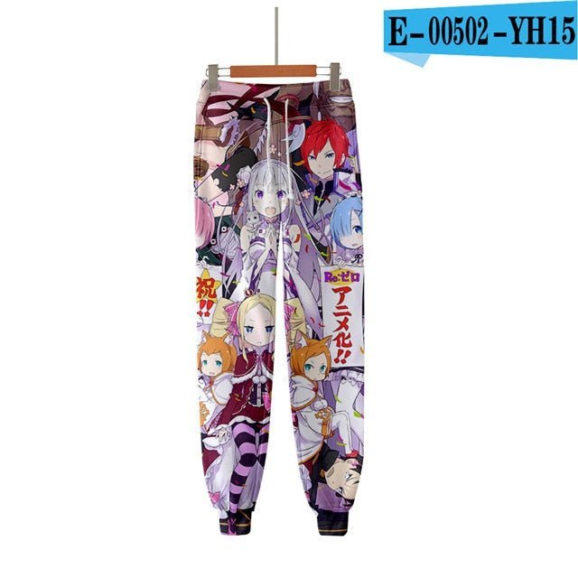 3D Pants Re Zero Rem and Ram