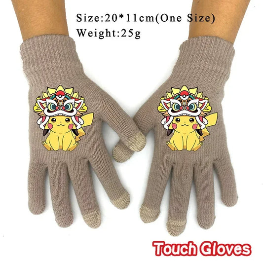 Pokémon Pikachu Touch Screen Full Finger Gloves