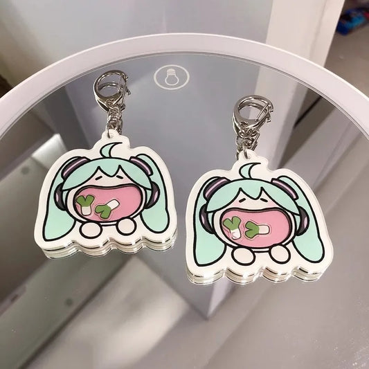 New Hatsune Miku Mini Cute Acrylic Keychain