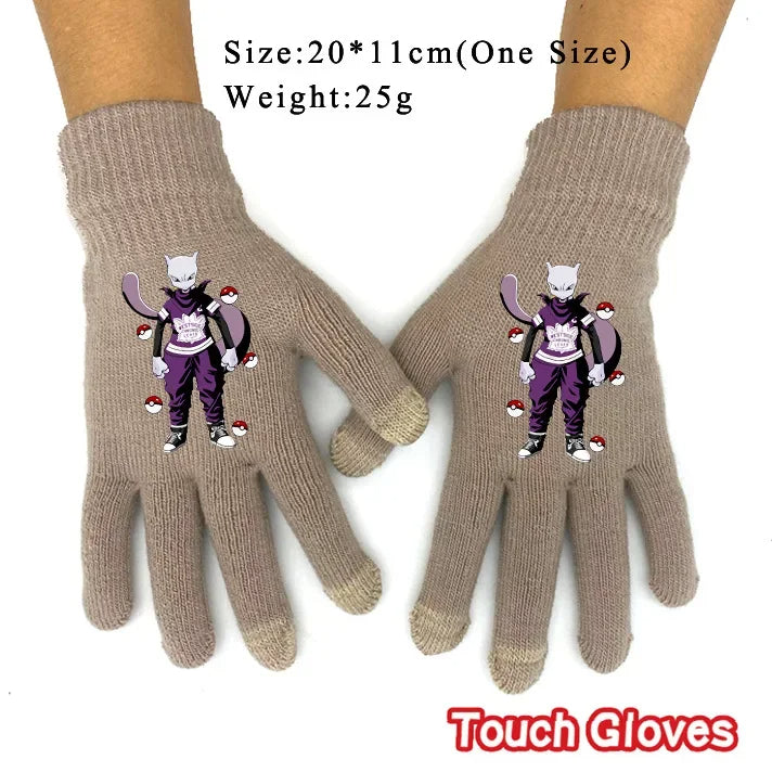 Pokémon Pikachu Touch Screen Full Finger Gloves