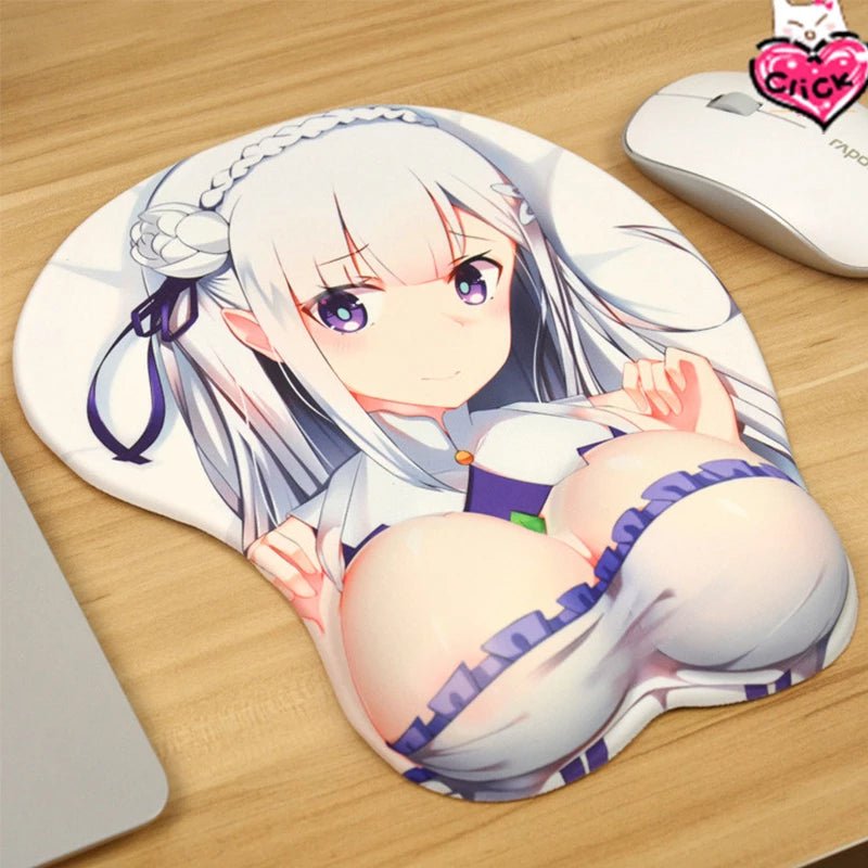 3D Oppai Emilia Mouse Pad - Anime Fantasy Land