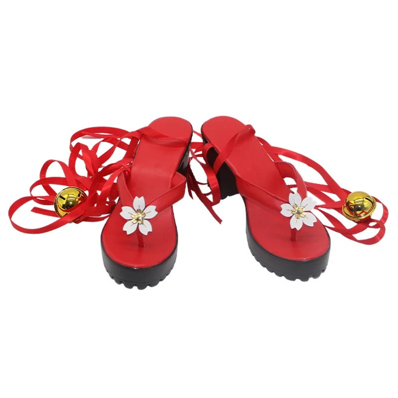 Honkai Star Sparkle Cosplay Red Strap Clogs Japanese slippers