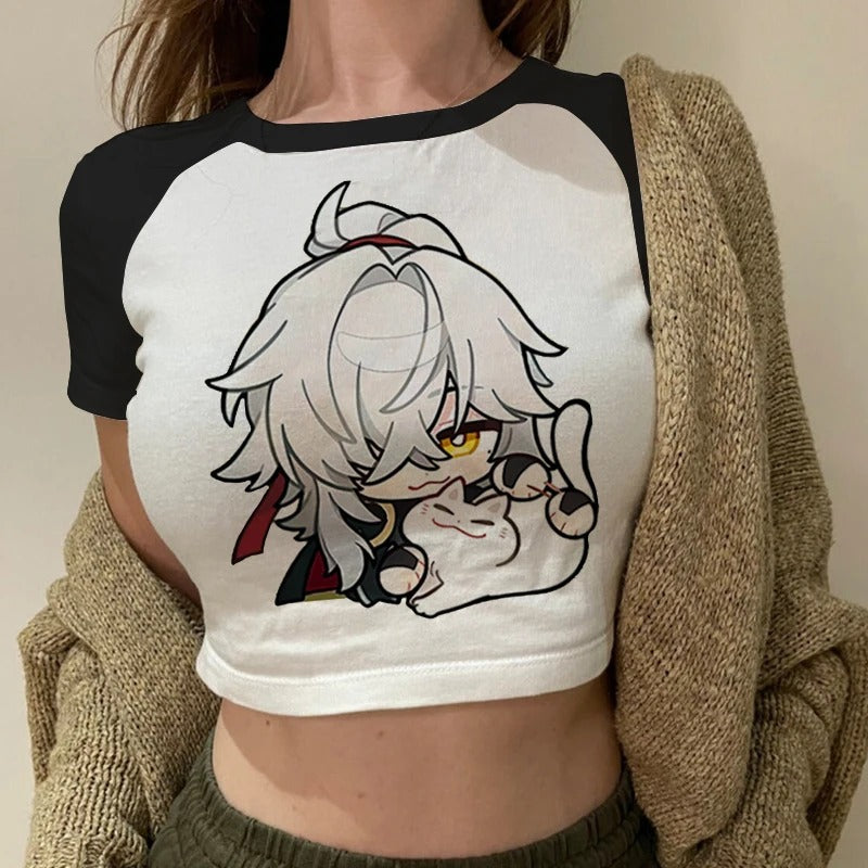Honkai Star Rail Anime Crewneck Short T Shirt Women