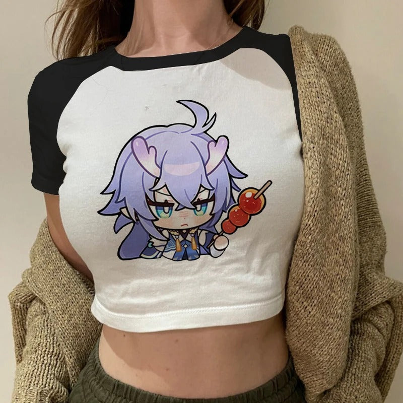 Honkai Star Rail Anime Crewneck Short T Shirt Women