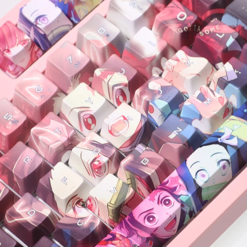 Mechanical Nezuko and Tanjiro Cherry Mix Keyboard - Anime Fantasy Land