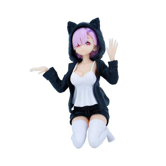 Ram and Rem Fur Kawaii Hoodie Figures - Anime Fantasy Land