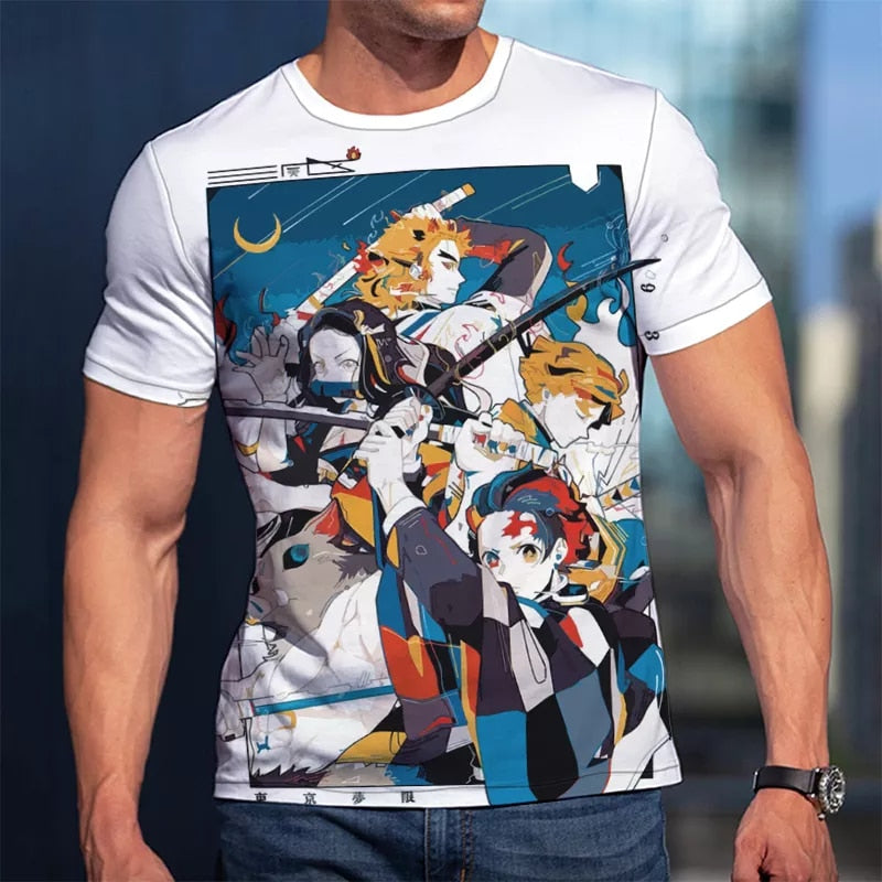 Demon Slayer Short Sleeve T-Shirt - Anime Fantasy Land