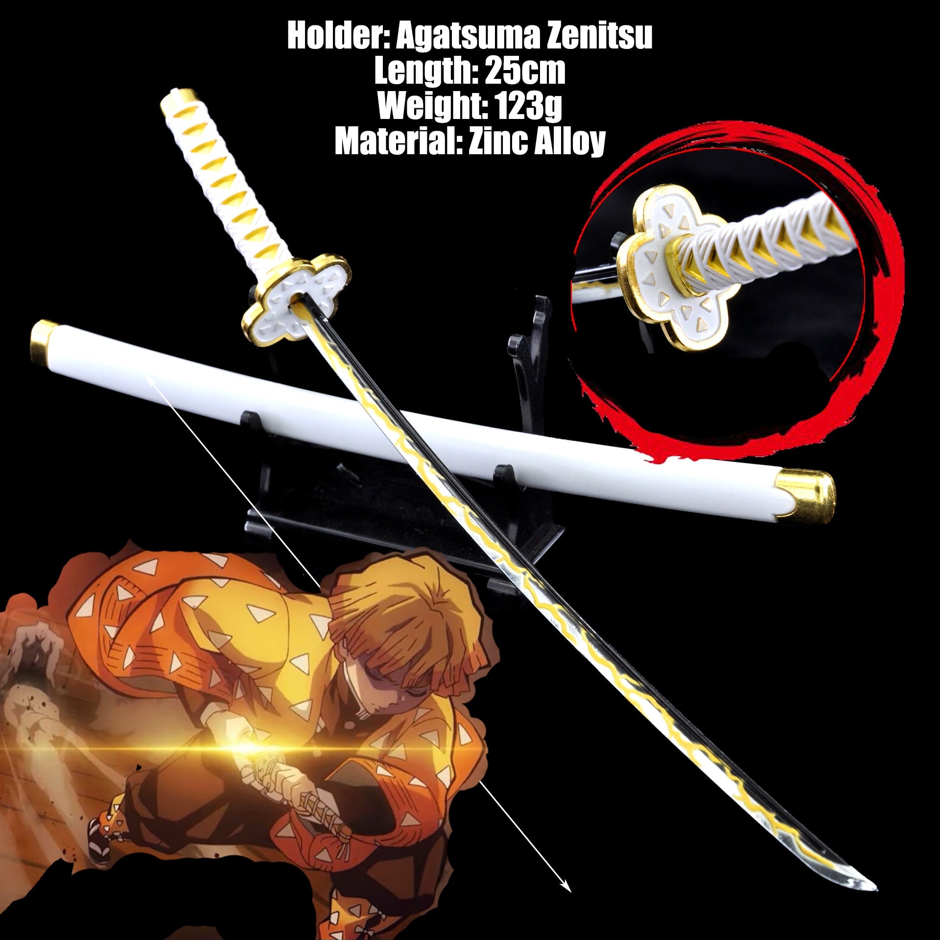 Demon Slayer Agatsuma Zenitsu Katana Sword - Anime Fantasy Land