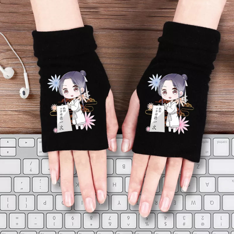 Demon Slayer Half Finger Gloves - Anime Fantasy Land
