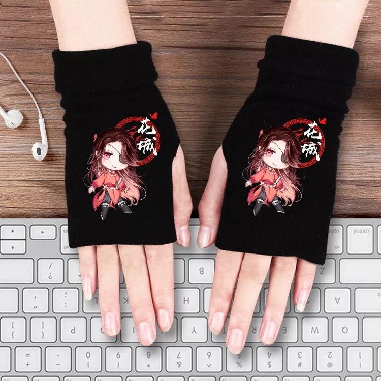 Demon Slayer Half Finger Gloves - Anime Fantasy Land