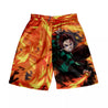 Demon Slayer Beach Shorts With Pocket - Anime Fantasy Land