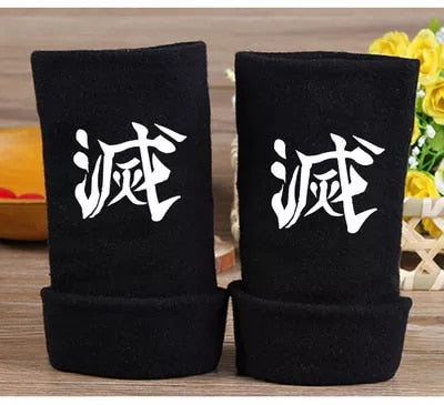 Demon Slayer Cosplay Half Finger Gloves - Anime Fantasy Land