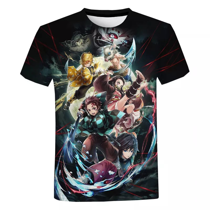 Demon Slayer Short Sleeved 3D Print T-Shirt - Anime Fantasy Land