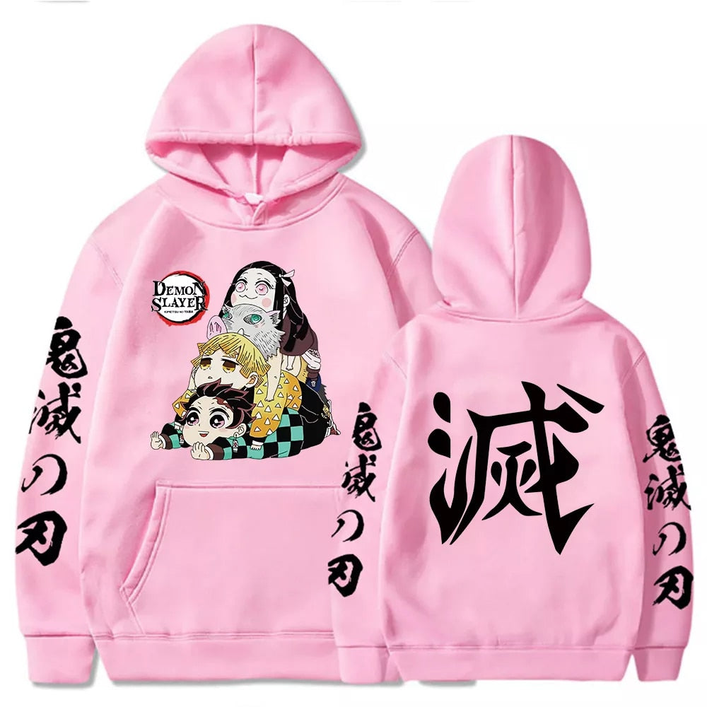 Demon Slayer Oversized Long Sleeve Sweatshirt - Anime Fantasy Land